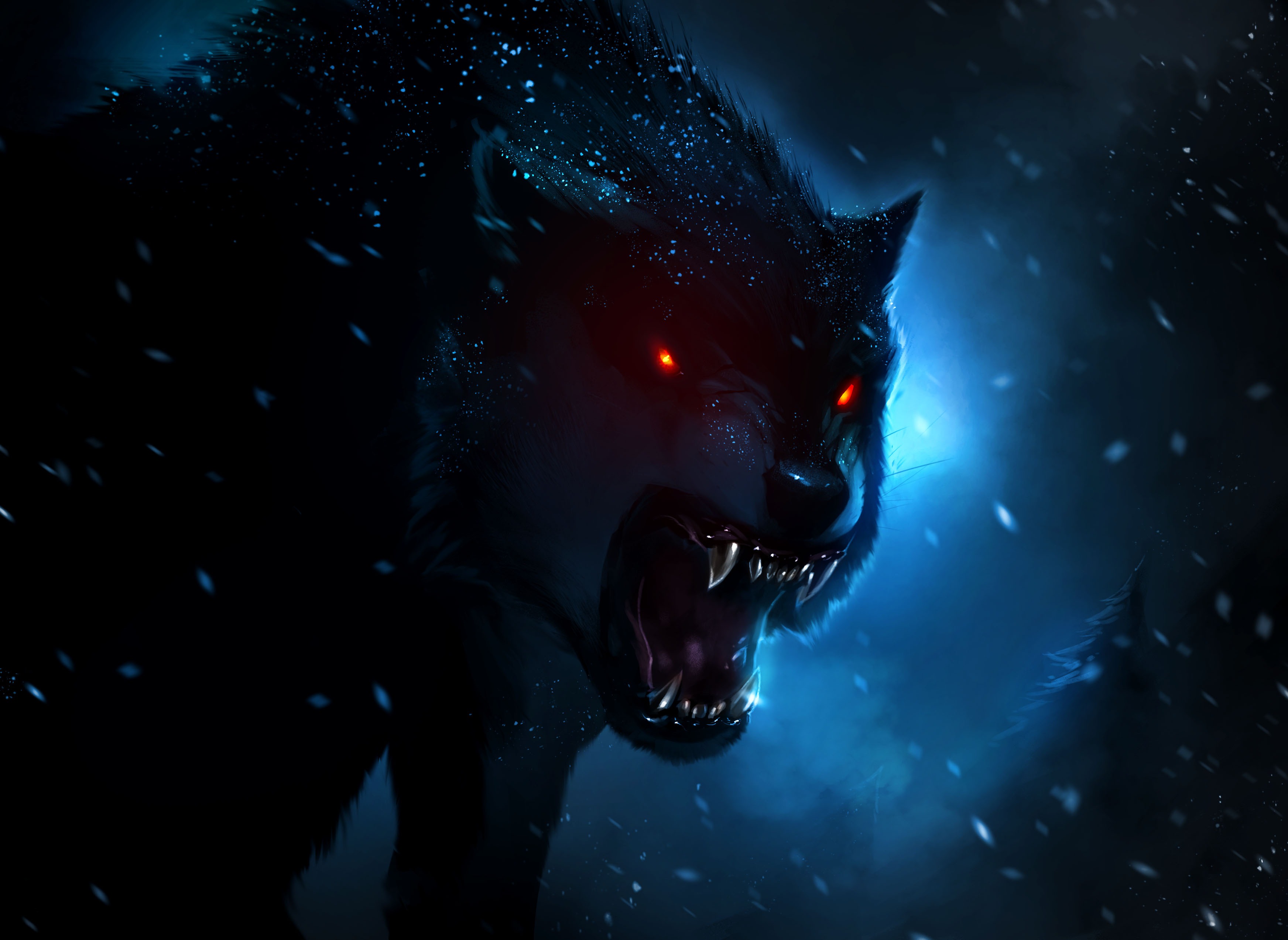 Волк (с красными глазами).
